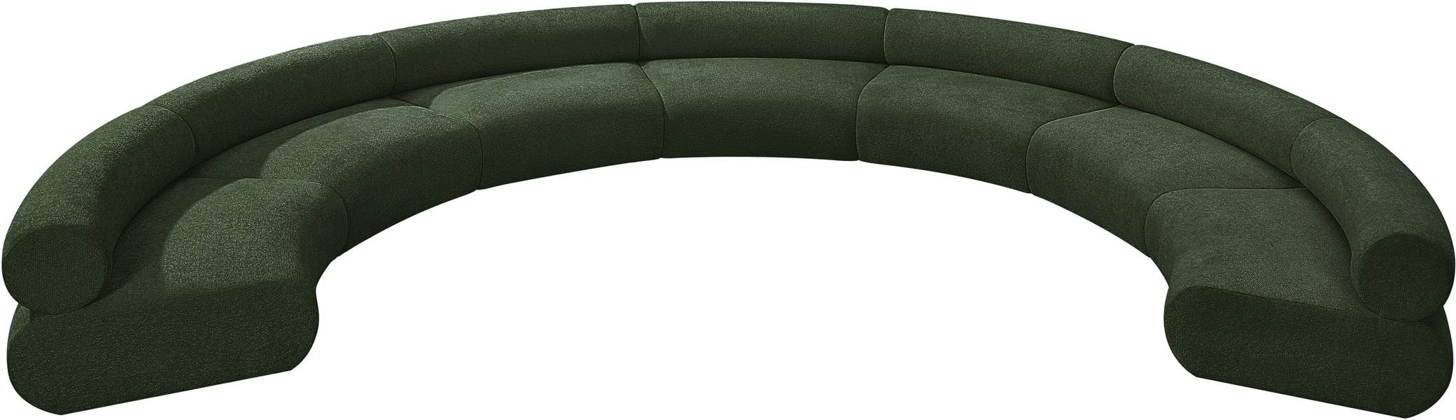 Meridian Furniture - Bale 202" Green Chenille Fabric Upholstered 7 pc. Sectional - 114Green-S7A - GreatFurnitureDeal
