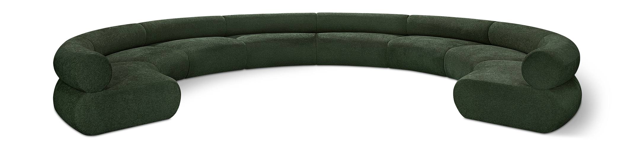 Meridian Furniture - Bale 202" Green Chenille Fabric Upholstered 8 pc. Sectional - 114Green-S8A - GreatFurnitureDeal