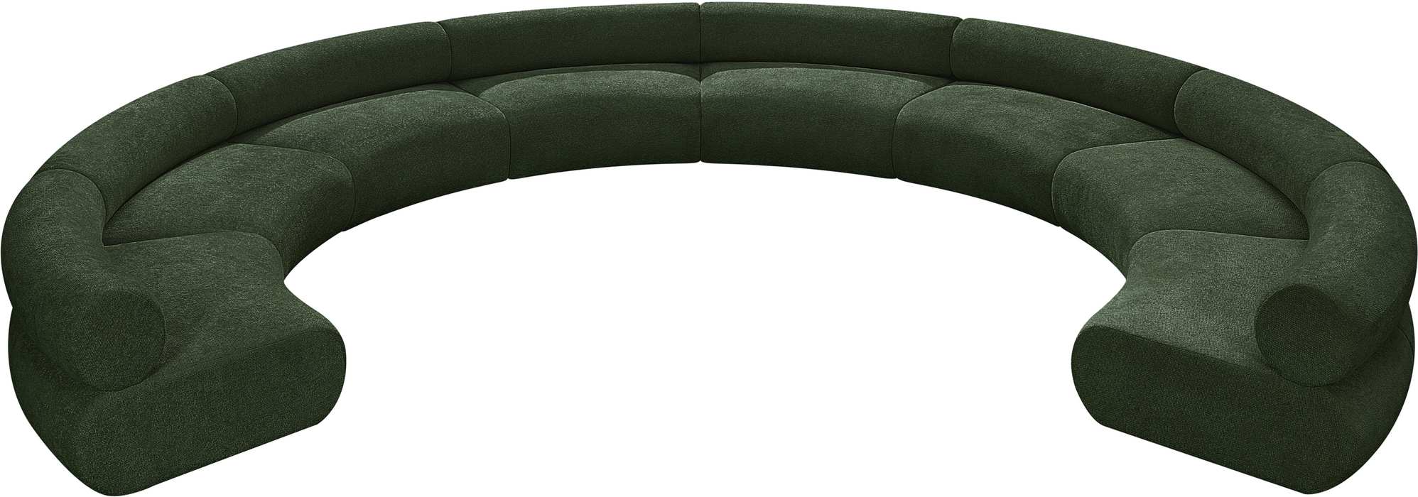 Meridian Furniture - Bale 202" Green Chenille Fabric Upholstered 8 pc. Sectional - 114Green-S8A - GreatFurnitureDeal
