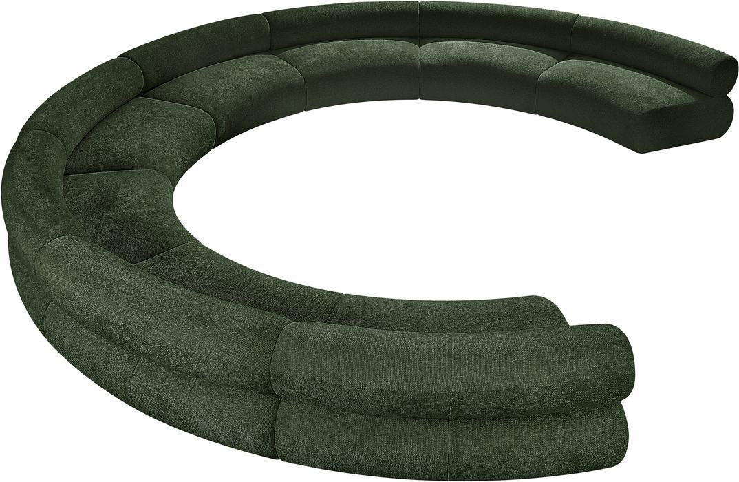 Meridian Furniture - Bale 202" Green Chenille Fabric Upholstered 8 pc. Sectional - 114Green-S8A - GreatFurnitureDeal