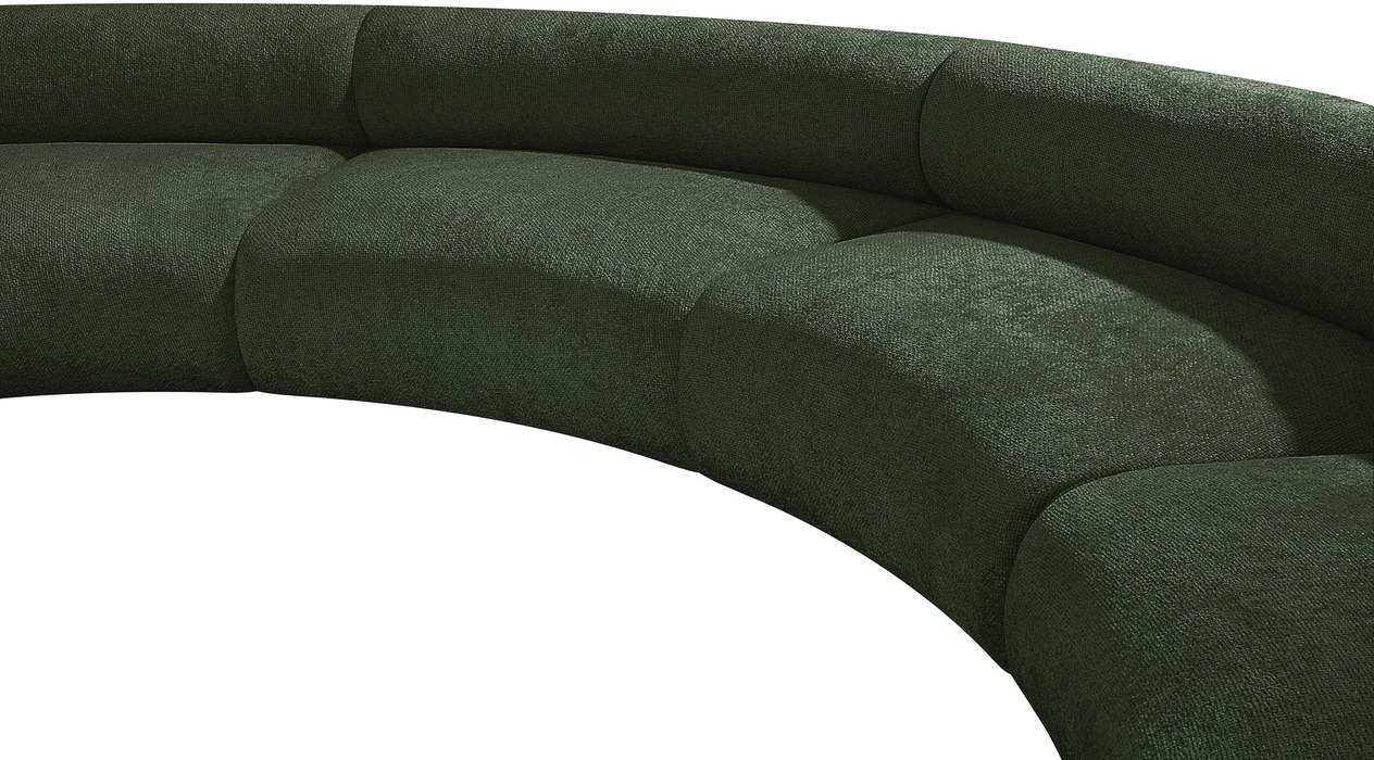 Meridian Furniture - Bale 202" Green Chenille Fabric Upholstered 8 pc. Sectional - 114Green-S8A - GreatFurnitureDeal