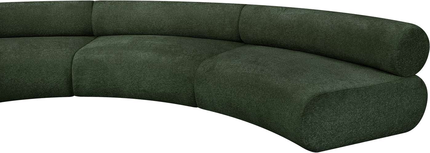 Meridian Furniture - Bale 202" Green Chenille Fabric Upholstered 8 pc. Sectional - 114Green-S8A - GreatFurnitureDeal