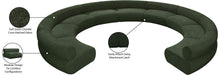Meridian Furniture - Bale 202" Green Chenille Fabric Upholstered 9 pc. Sectional - 114Green-S9A - GreatFurnitureDeal