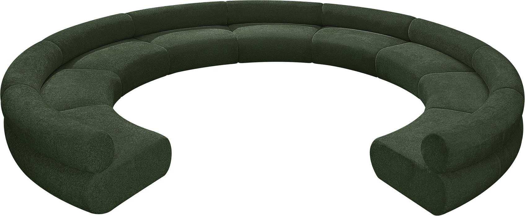 Meridian Furniture - Bale 202" Green Chenille Fabric Upholstered 9 pc. Sectional - 114Green-S9A - GreatFurnitureDeal