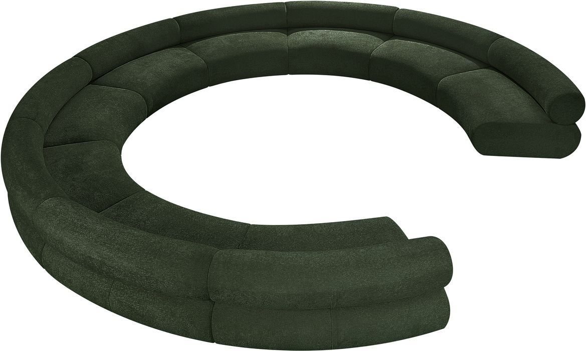 Meridian Furniture - Bale 202" Green Chenille Fabric Upholstered 9 pc. Sectional - 114Green-S9A - GreatFurnitureDeal