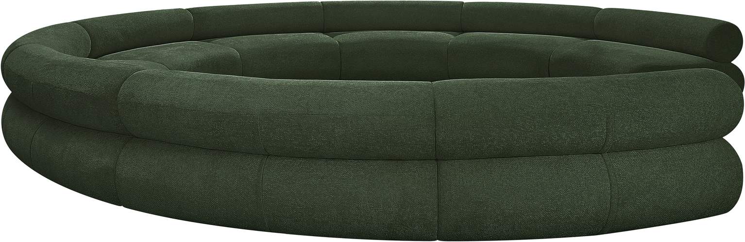 Meridian Furniture - Bale 202" Green Chenille Fabric Upholstered 9 pc. Sectional - 114Green-S9A - GreatFurnitureDeal