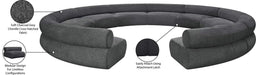 Meridian Furniture - Bale 202" Grey Chenille Fabric Upholstered 10 pc. Sectional - 114Grey-S10A - GreatFurnitureDeal