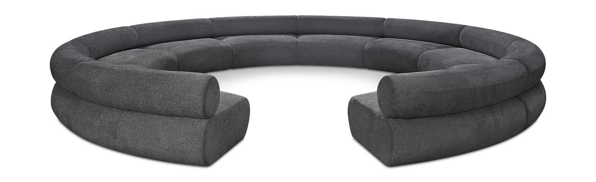Meridian Furniture - Bale 202" Grey Chenille Fabric Upholstered 10 pc. Sectional - 114Grey-S10A - GreatFurnitureDeal