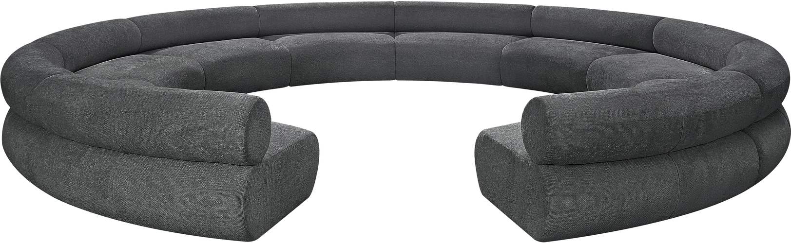 Meridian Furniture - Bale 202" Grey Chenille Fabric Upholstered 10 pc. Sectional - 114Grey-S10A - GreatFurnitureDeal