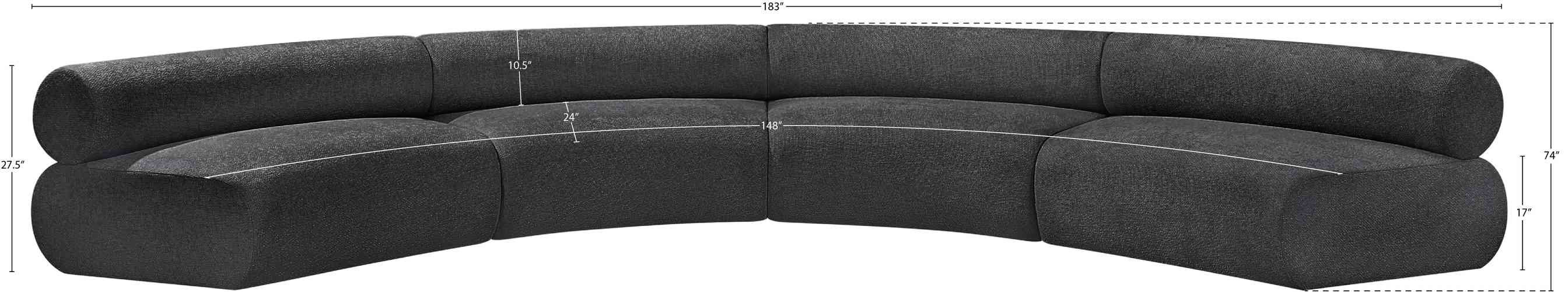 Meridian Furniture - Bale 183" Grey Chenille Fabric Upholstered 4 pc. Sectional - 114Grey-S4A - GreatFurnitureDeal