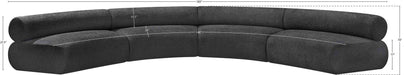 Meridian Furniture - Bale 183" Grey Chenille Fabric Upholstered 4 pc. Sectional - 114Grey-S4A - GreatFurnitureDeal