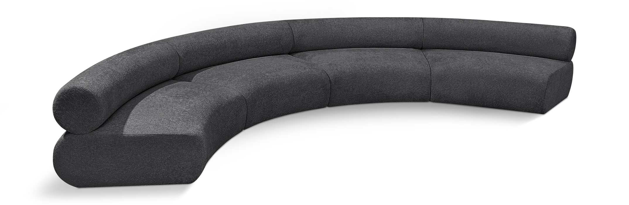 Meridian Furniture - Bale 183" Grey Chenille Fabric Upholstered 4 pc. Sectional - 114Grey-S4A - GreatFurnitureDeal