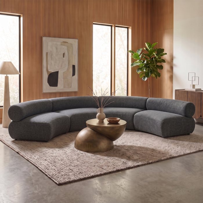 Meridian Furniture - Bale 183" Grey Chenille Fabric Upholstered 4 pc. Sectional - 114Grey-S4A - GreatFurnitureDeal