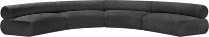 Meridian Furniture - Bale 183" Grey Chenille Fabric Upholstered 4 pc. Sectional - 114Grey-S4A - GreatFurnitureDeal