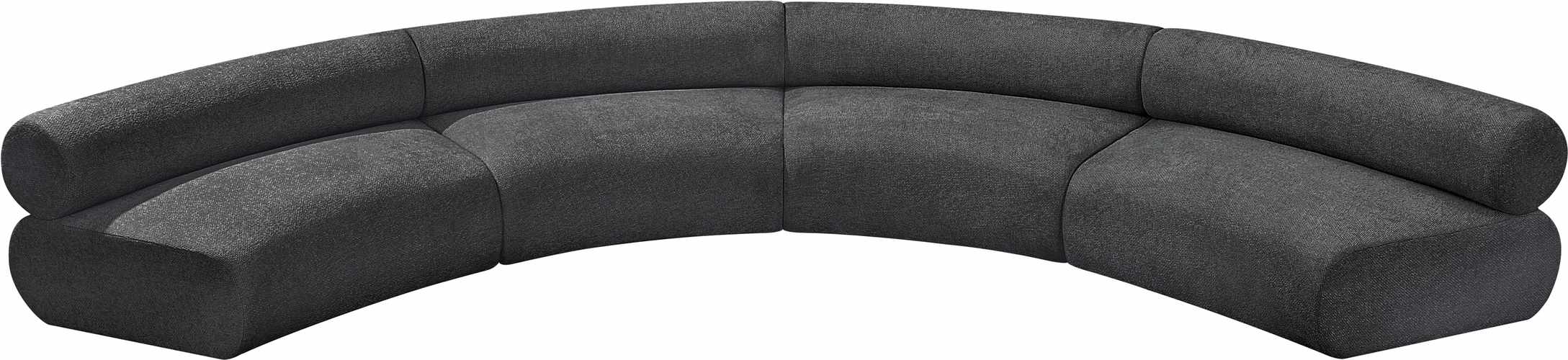 Meridian Furniture - Bale 183" Grey Chenille Fabric Upholstered 4 pc. Sectional - 114Grey-S4A - GreatFurnitureDeal