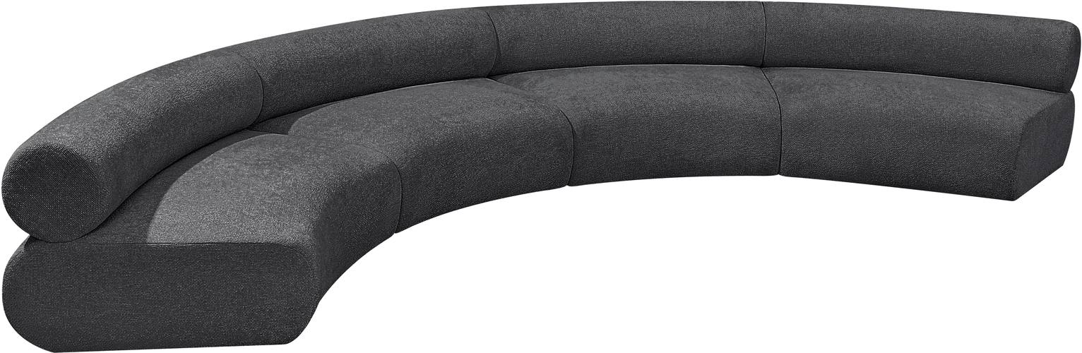 Meridian Furniture - Bale 183" Grey Chenille Fabric Upholstered 4 pc. Sectional - 114Grey-S4A - GreatFurnitureDeal