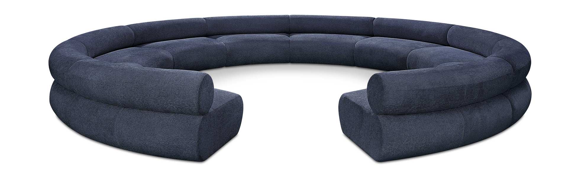 Meridian Furniture - Bale 202" Navy Chenille Fabric Upholstered 10 pc. Sectional - 114Navy-S10A - GreatFurnitureDeal