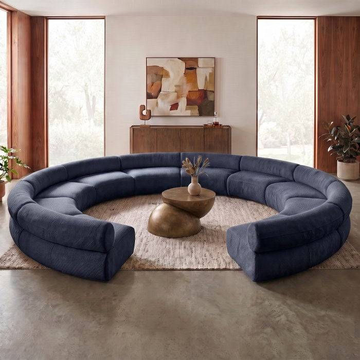 Meridian Furniture - Bale 202" Navy Chenille Fabric Upholstered 10 pc. Sectional - 114Navy-S10A - GreatFurnitureDeal