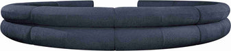 Meridian Furniture - Bale 202" Navy Chenille Fabric Upholstered 10 pc. Sectional - 114Navy-S10A - GreatFurnitureDeal