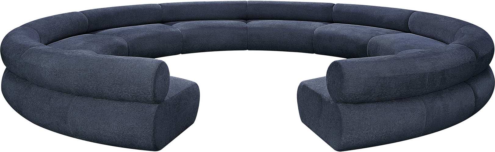 Meridian Furniture - Bale 202" Navy Chenille Fabric Upholstered 10 pc. Sectional - 114Navy-S10A - GreatFurnitureDeal