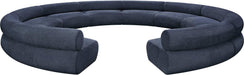 Meridian Furniture - Bale 202" Navy Chenille Fabric Upholstered 10 pc. Sectional - 114Navy-S10A - GreatFurnitureDeal