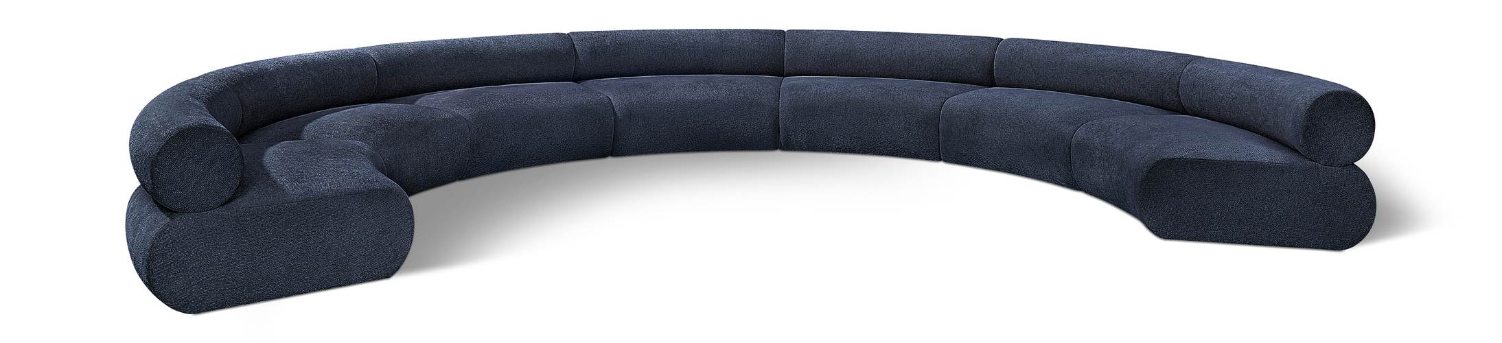 Meridian Furniture - Bale 202" Navy Chenille Fabric Upholstered 7 pc. Sectional - 114Navy-S7A - GreatFurnitureDeal