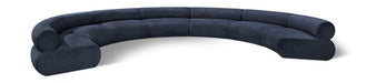 Meridian Furniture - Bale 202" Navy Chenille Fabric Upholstered 7 pc. Sectional - 114Navy-S7A - GreatFurnitureDeal
