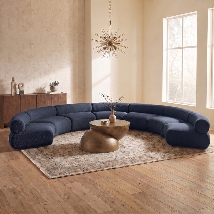 Meridian Furniture - Bale 202" Navy Chenille Fabric Upholstered 7 pc. Sectional - 114Navy-S7A - GreatFurnitureDeal