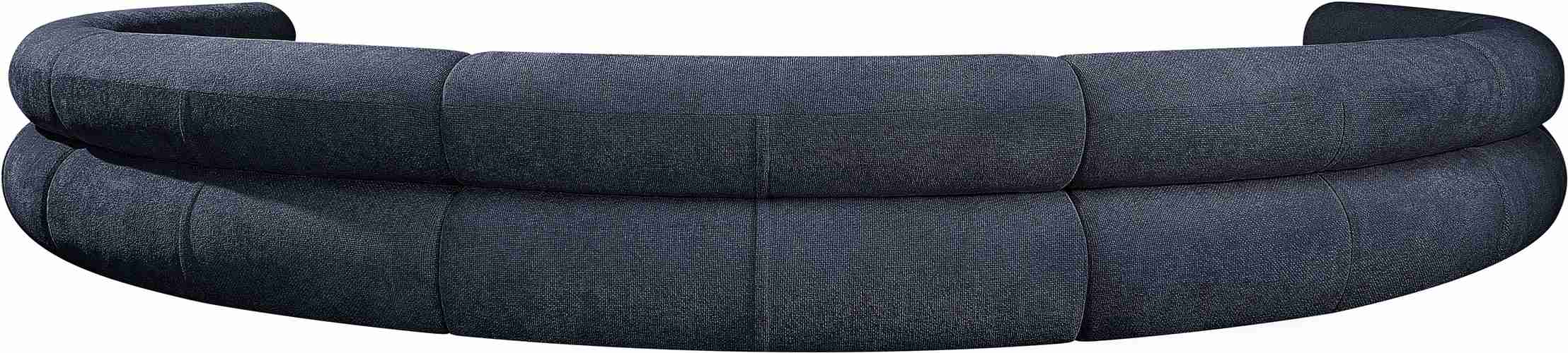 Meridian Furniture - Bale 202" Navy Chenille Fabric Upholstered 7 pc. Sectional - 114Navy-S7A - GreatFurnitureDeal