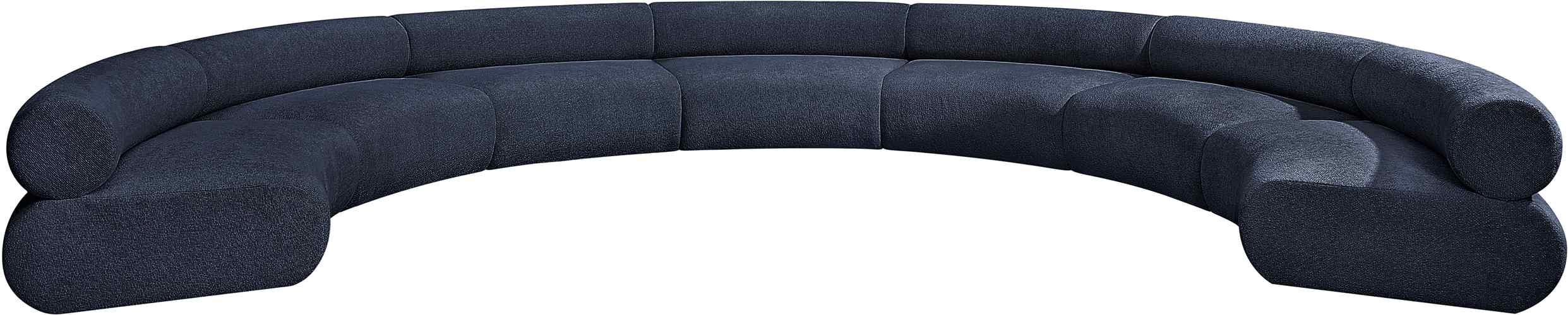 Meridian Furniture - Bale 202" Navy Chenille Fabric Upholstered 7 pc. Sectional - 114Navy-S7A - GreatFurnitureDeal