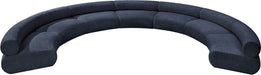 Meridian Furniture - Bale 202" Navy Chenille Fabric Upholstered 7 pc. Sectional - 114Navy-S7A - GreatFurnitureDeal