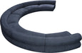 Meridian Furniture - Bale 202" Navy Chenille Fabric Upholstered 7 pc. Sectional - 114Navy-S7A - GreatFurnitureDeal