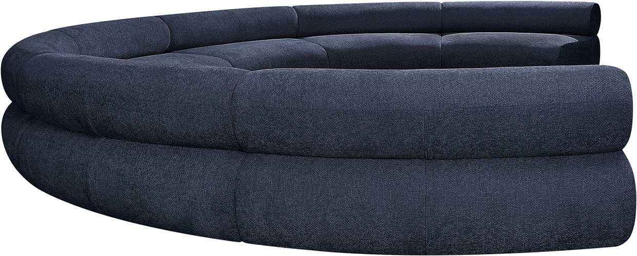 Meridian Furniture - Bale 202" Navy Chenille Fabric Upholstered 7 pc. Sectional - 114Navy-S7A - GreatFurnitureDeal