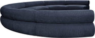 Meridian Furniture - Bale 202" Navy Chenille Fabric Upholstered 7 pc. Sectional - 114Navy-S7A - GreatFurnitureDeal
