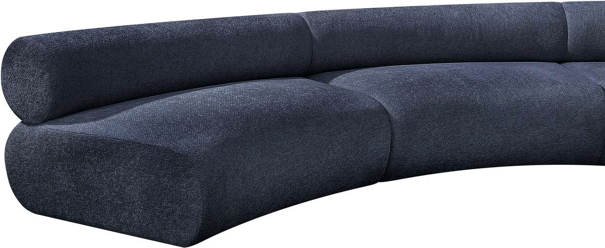 Meridian Furniture - Bale 202" Navy Chenille Fabric Upholstered 7 pc. Sectional - 114Navy-S7A - GreatFurnitureDeal
