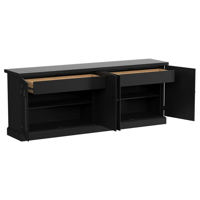 Coaster Furniture - Florence 4-Door Dining Sideboard Buffet Distressed Black - 115535 - GreatFurnitureDeal