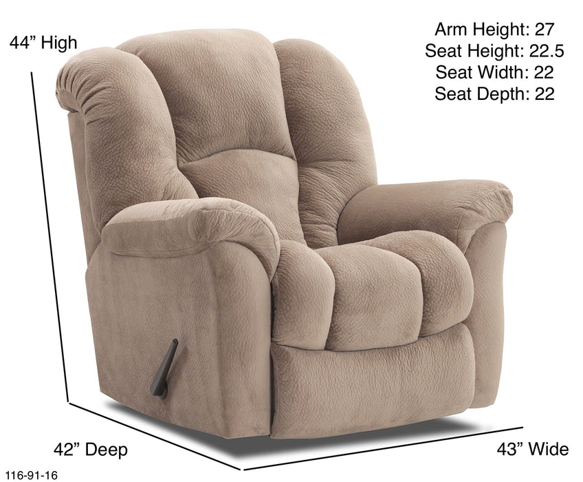 Motion Ease - Quincy Rocker Recliner in Almond - 116-91-16 - GreatFurnitureDeal