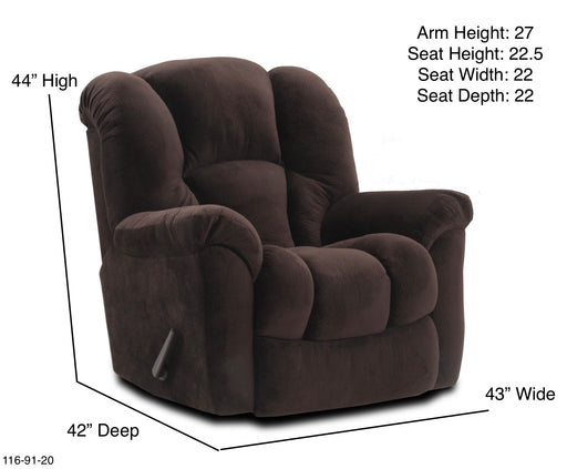 Motion Ease - Quincy Rocker Recliner in Brown - 116-91-20 - GreatFurnitureDeal