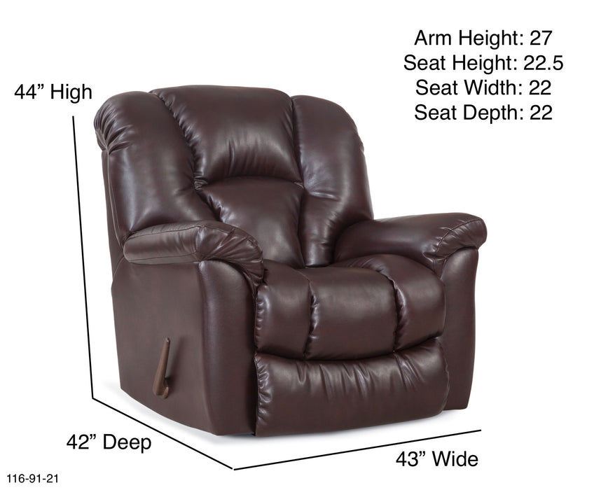 Motion Ease - Quincy Rocker Recliner in Brown - 116-91-21 - GreatFurnitureDeal