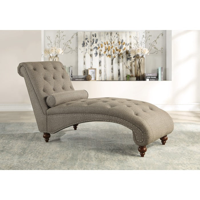 Homelegance - Bonne Chaise with Nailhead and Pillow - 1162BR-5 - GreatFurnitureDeal
