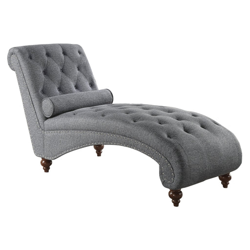Homelegance - Bonne Chaise with Nailhead and Pillow - 1162GY-5 - GreatFurnitureDeal