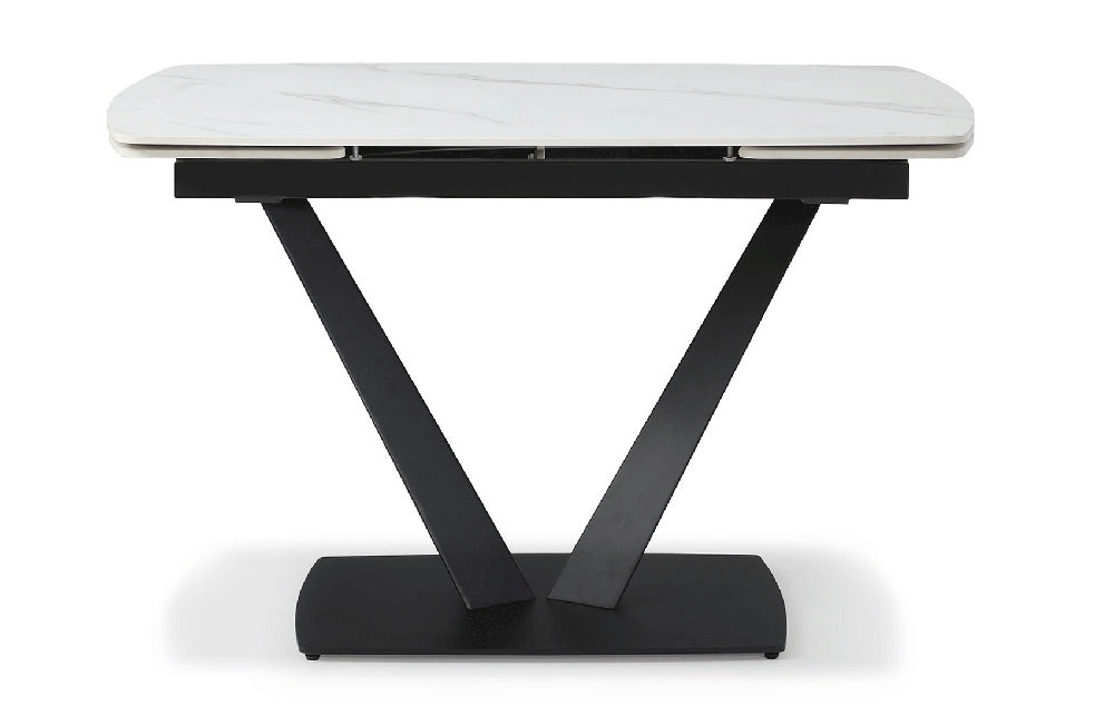 ESF Furniture - 109 - 7 Piece Dining Table Set in White Ceramic - 109TABLEWHITE-7SET