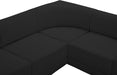 Meridian Furniture - Ollie 98" Black Boucle Fabric Upholstered 5pc. Sectional - 118Black-Sec5B - GreatFurnitureDeal