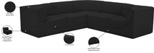Meridian Furniture - Ollie 98" Black Boucle Fabric Upholstered 5pc. Sectional - 118Black-Sec5B - GreatFurnitureDeal