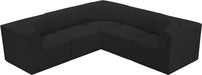 Meridian Furniture - Ollie 98" Black Boucle Fabric Upholstered 5pc. Sectional - 118Black-Sec5B - GreatFurnitureDeal