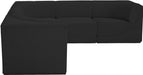 Meridian Furniture - Ollie 98" Black Boucle Fabric Upholstered 5pc. Sectional - 118Black-Sec5B - GreatFurnitureDeal