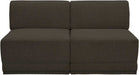 Meridian Furniture - Ollie 60" Brown Boucle Fabric Upholstered 2pc. Armless Loveseat - 118Brown-S60 - GreatFurnitureDeal