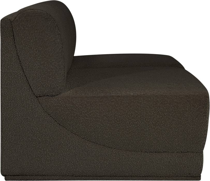Meridian Furniture - Ollie 60" Brown Boucle Fabric Upholstered 2pc. Armless Loveseat - 118Brown-S60 - GreatFurnitureDeal