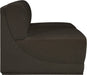 Meridian Furniture - Ollie 60" Brown Boucle Fabric Upholstered 2pc. Armless Loveseat - 118Brown-S60 - GreatFurnitureDeal