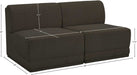 Meridian Furniture - Ollie 60" Brown Boucle Fabric Upholstered 2pc. Armless Loveseat - 118Brown-S60 - GreatFurnitureDeal